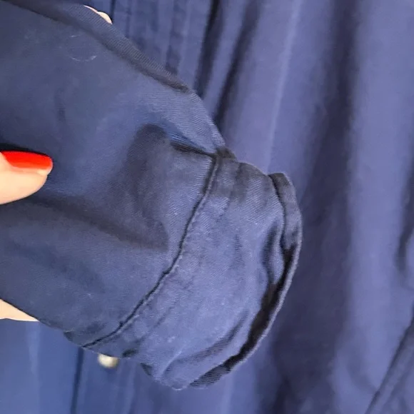 Universal Thread Long Sleeve Button-Front Shirt Dress in Blue - Picture 5 of 7